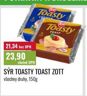 H SÝR TOASTY TOAST ZOTT, 150g
