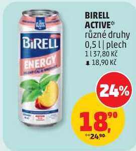 BIRELL ACTIVE různé druhy, 0,5 l