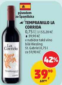 TEMPRANILLO LA CORRIDA, 0,75 l