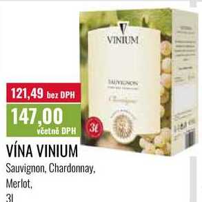 VÍNA VINIUM, Sauvignon, Chardonnay, Merlot, 31