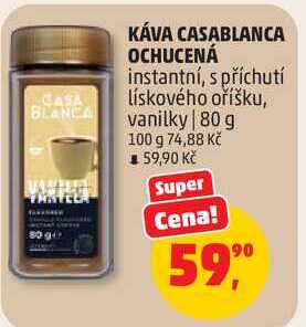 KÁVA CASABLANCA OCHUCENÁ instantní, s příchutí lískového oříšku, 80 g