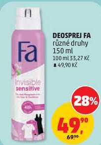 DEOSPREJ FA různé druhy, 150 ml