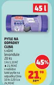 PYTLE NA ODPADKY CLINA S vůní levandule, 20 ks