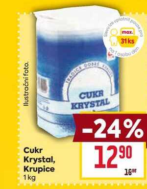 Cukr Krystal, Krupice 1 kg   v akci