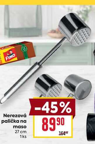 FINO Nerezová palička na maso 27 cm 1ks  