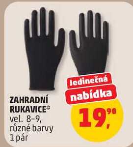 ZAHRADNÍ RUKAVICE vel. 8-9, různé barvy, 1 pár