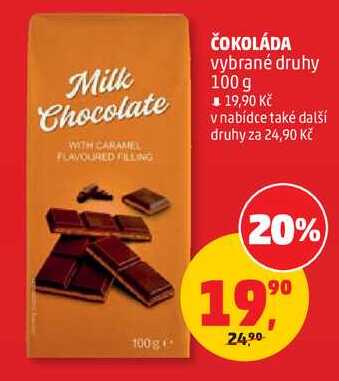 ČOKOLÁDA vybrané druhy, 100 g