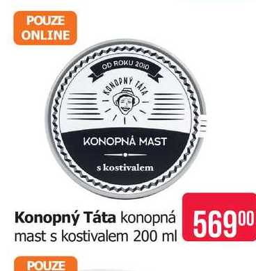 Konopný Táta konopná mast s kostivalem 200 ml 