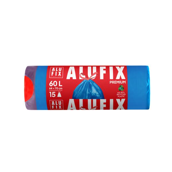 Alufix Pytle na odpadky zatahovací 60 l, 15 ks, LDPE modré