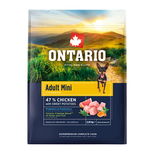 Ontario Krmivo Mini Chicken & Sweet Potatoes pro dospělé psy
