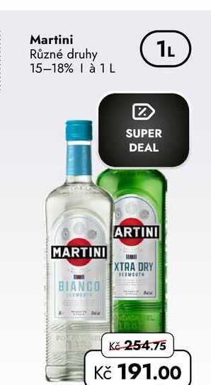 Martini Různé druhy 15-18% 1L