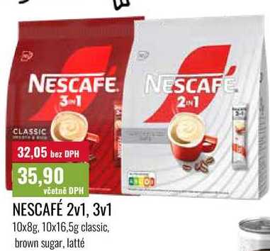 NESCAFÉ 2v1, 3v1, 10x8g, 10x16,5g