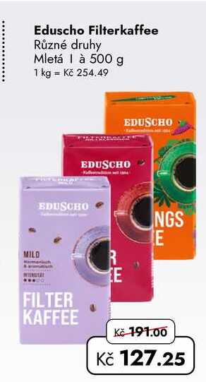 Eduscho Filterkaffee Různé druhy Mletá 500 g