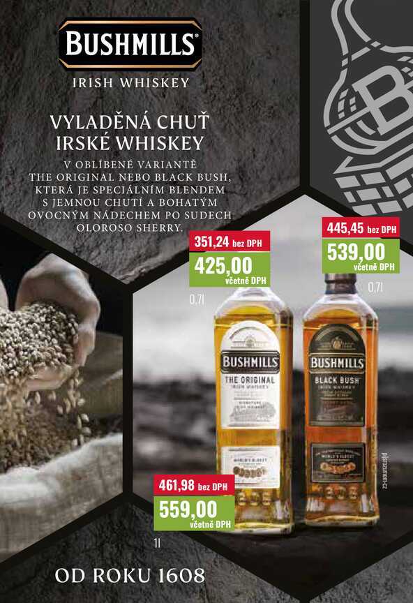 BUSHMILLS IRISH WHISKEY 0,7, 1l