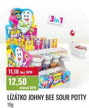 LÍZÁTKO JOHNY BEE SOUR POTTY, 19g