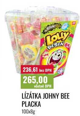 LÍZÁTKA JOHNY BEE PLACKA, 100x8g