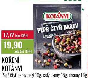KOŘENÍ KOTÁNYI pepř 15g, 16g