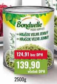 Bonduelle hrášek velmi jemný 2500g