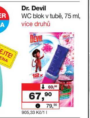 Dr. Devil WC blok v tubě, 75 ml