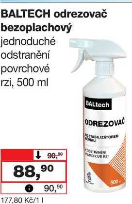 BALTECH odrezovač bezoplachový jednoduché odstranění povrchové rzi, 500 ml 