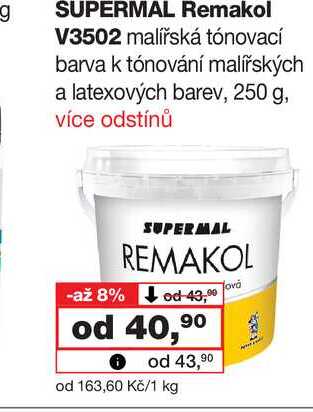 SUPERMAL Remakol V3502 malířská tónovací barva k tónování malířských a latexových barev, 250 g