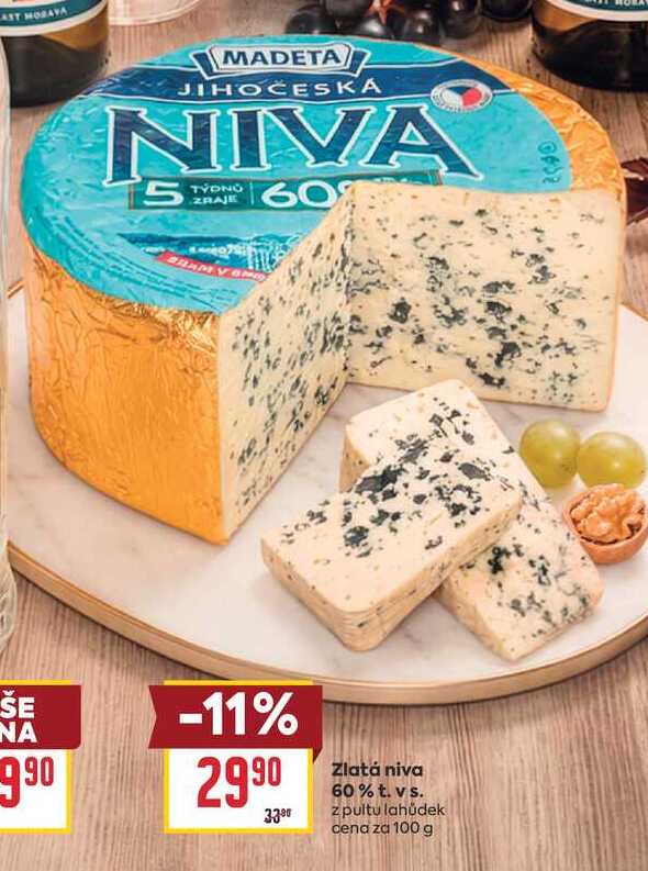 Zlatá niva 60% t. vs. z pultu lahůdek cena za 100 g