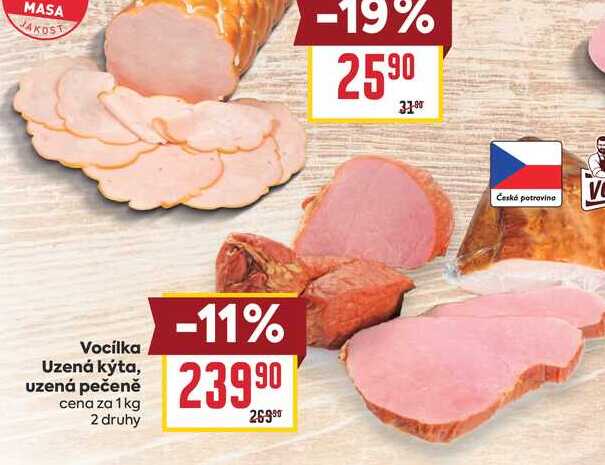 Vocilka Uzená kýta, uzená pečeně cena za 1 kg