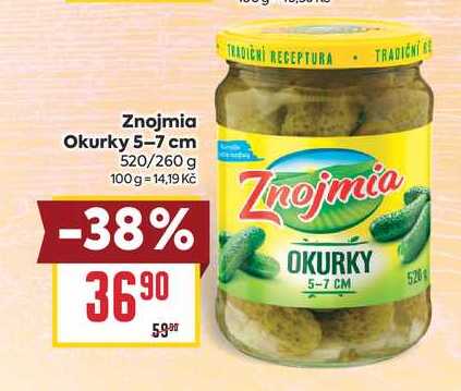 Znojmia Okurky 5-7 cm 520/260 g