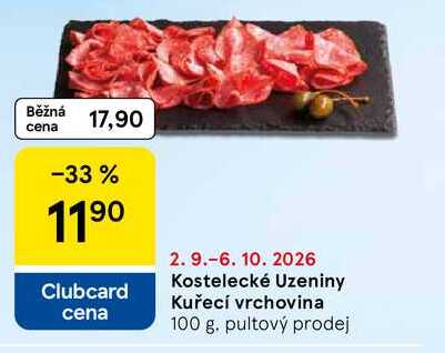 Kostelecké Uzeniny Kuřecí vrchovina, 100 g