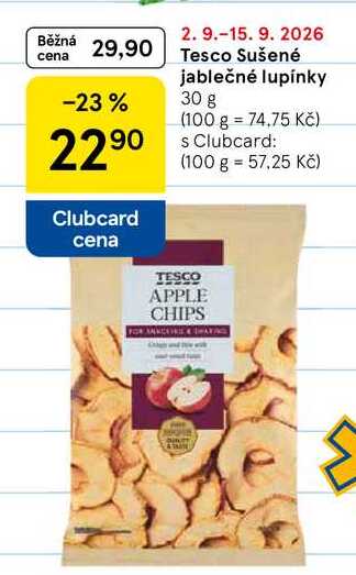 Tesco Sušené jablečné lupínky, 30 g