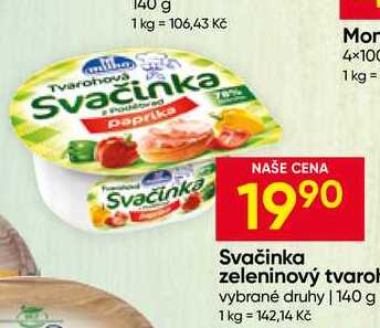 Milko Svačinka 140g, vybrané druhy