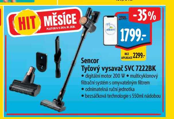  Sencor Tyčový vysavač SVC 7222BK  