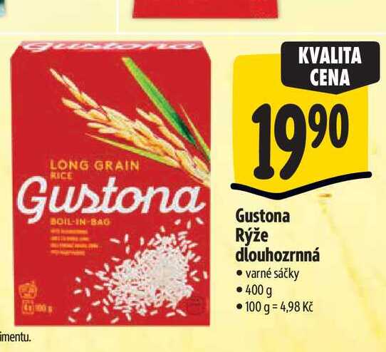  Gustona Rýže dlouhozrnná varné sáčky 400 g 