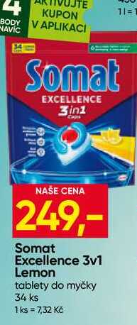 Somat Excellence 3v1 Lemon tablety do myčky 34 ks