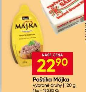 Paštika Májka vybrané druhy 120 g