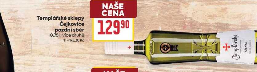 Templářské sklepy Čejkovice pozdní sběr 0,75l