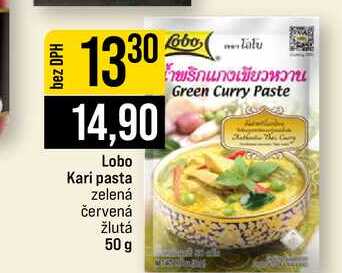 Lobo Kari pasta zelená červená žlutá 50 g