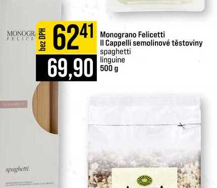 Monograno Felicetti Il Cappelli semolinové těstoviny spaghetti linguine 500 g