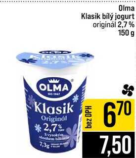 Olma Klasik bílý jogurt originál 2,7% 150 g