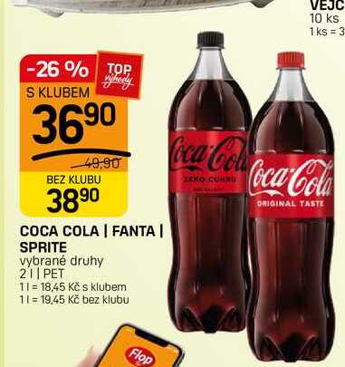 COCA COLA | FANTA | SPRITE vybrané druhy 2l