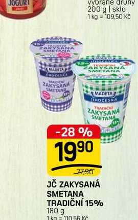 JČ ZAKYSANÁ SMETANA TRADIČNÍ 15% 180 g