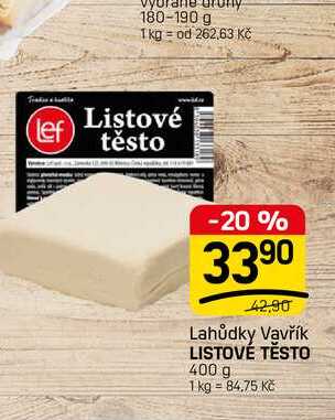 LISTOVÉ TĚSTO 400 g