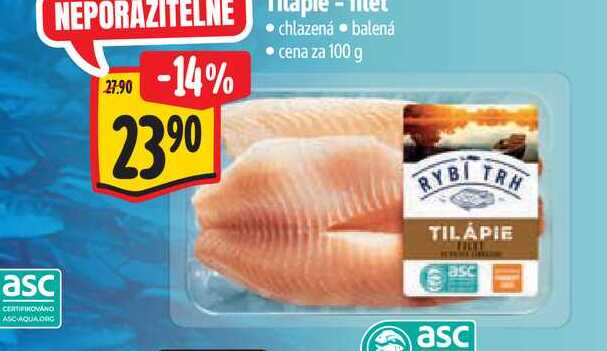   Tilápie filet 100 g