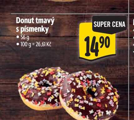 Donut tmavý s písmenky 56 g  