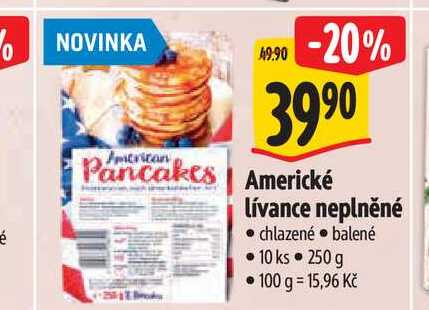 Americké lívance neplněné chlazené 10 ks