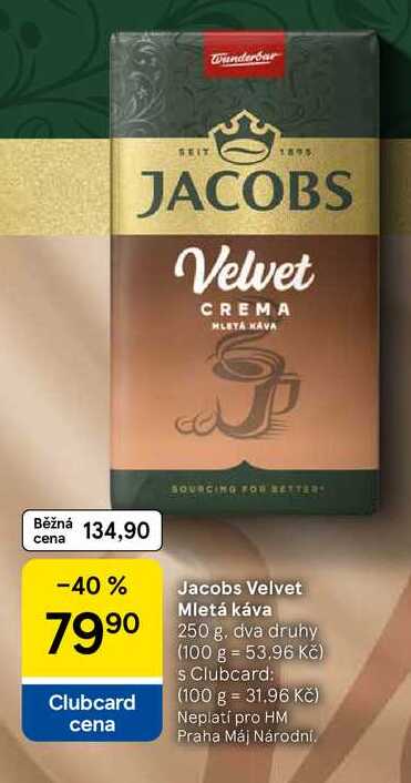 Jacobs Velvet Mletá káva, 250 g