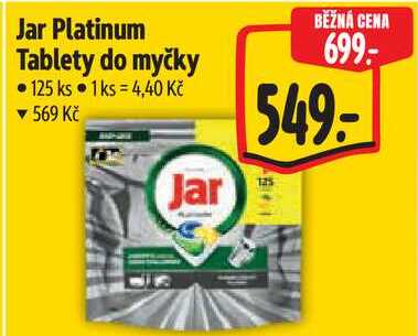 Jar Platinum Tablety do myčky, 125 ks  