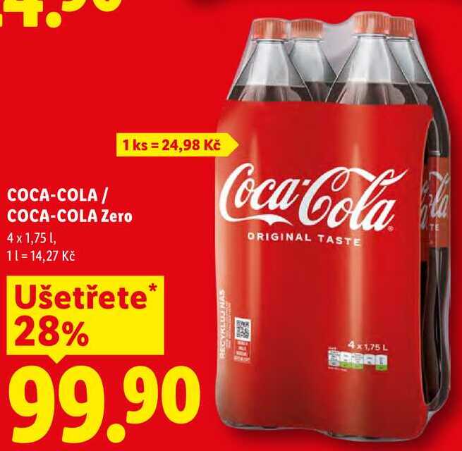 COCA-COLA /COLA Zero, 4 x 1,75 l