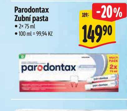 Parodontax Zubní pasta 2x 75 ml