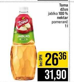 Toma Toma džus jablko 100% nektar pomeranč 1l